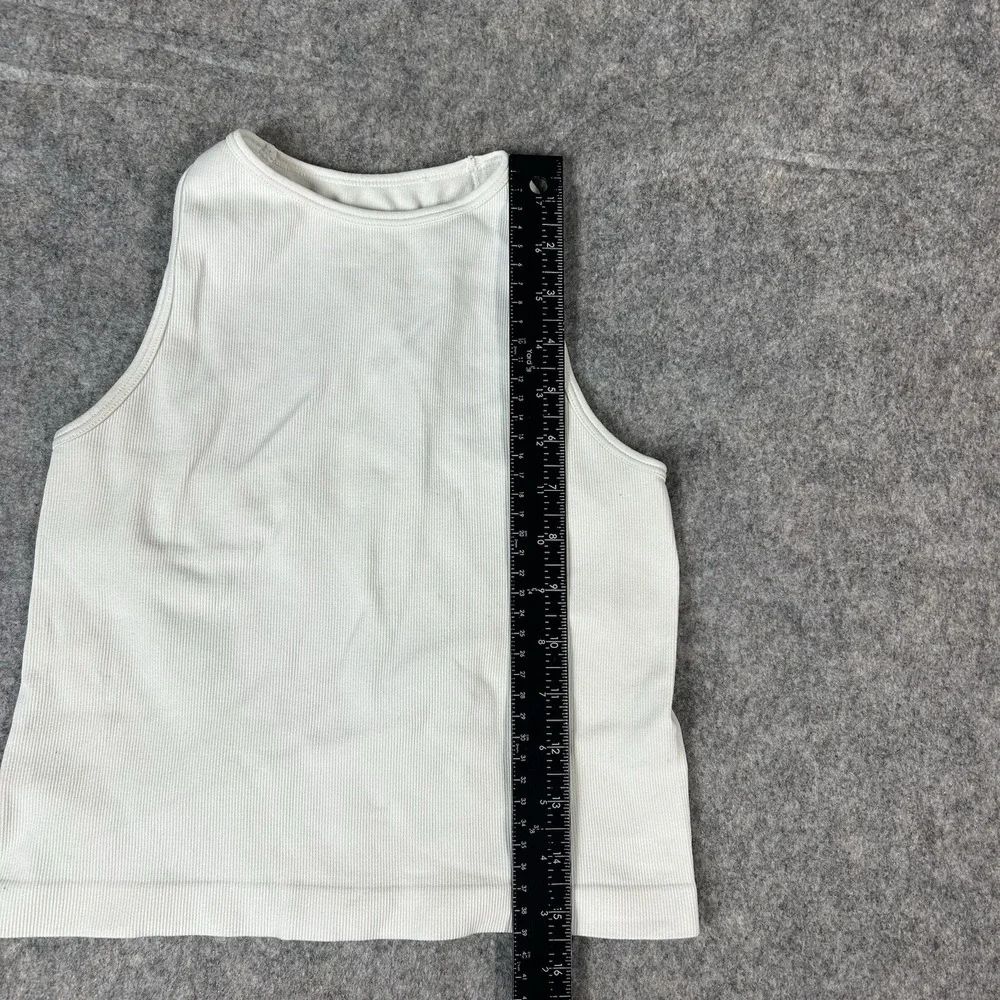 Intimately Free People Top XS Ribbed Tank Crop Sleeveless Fitted Racerback White